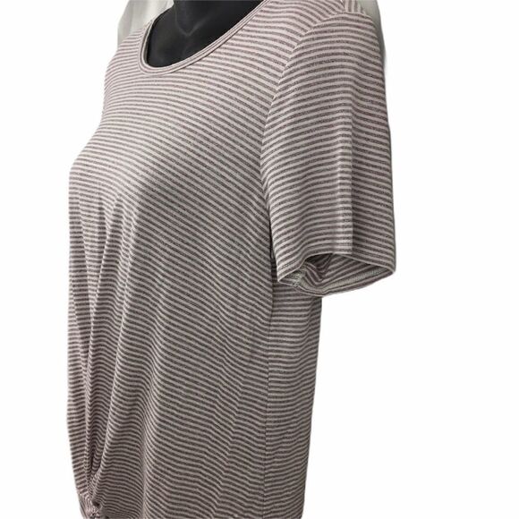 Rachel Zoe striped purple twist front tee top M - Picture 2 of 6